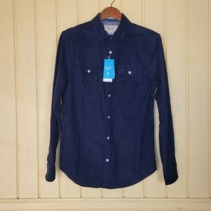 NWT an Original Penguin corduroy long sleeve shirt size M   Color:  blue
